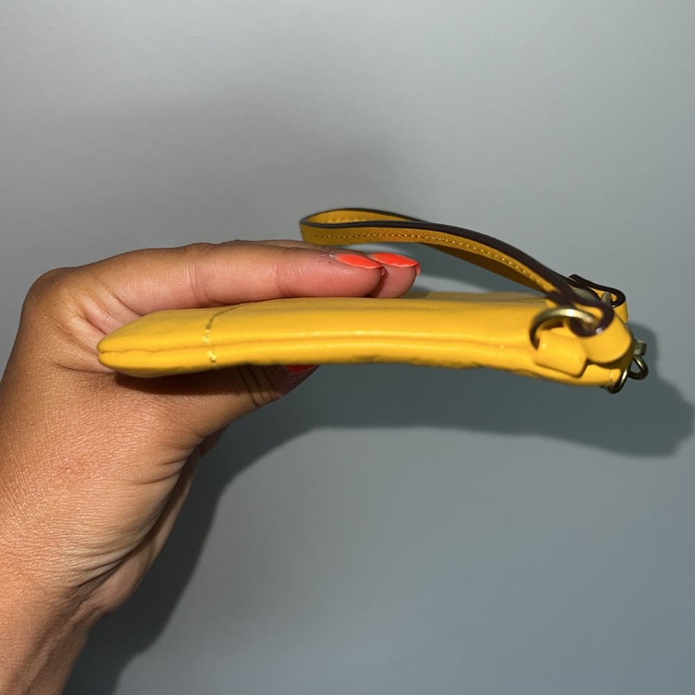 Coach Yellow Leather Clutch Wristlet - Picture 7 of 13